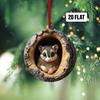 Owl Raccoon Christmas Decoration Christmas Tree Pendant 2D Flat Print Acrylic Small Pendant Xmas Navidad Gift 2025