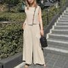 Womens Sleeveless Tank Tops and Wide Leg Pants Summer Two Piece Sets