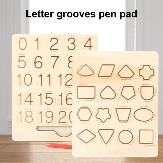 Деревянная доска для практики письма с буквами, двухсторонняя доска для прописи алфавита, обучающая доска для малышей дошкольного возраста, азбука