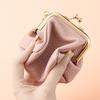 Retro Style Mini Coin Purse Solid Color Change Pouch with Keychain  Jewelry Storage