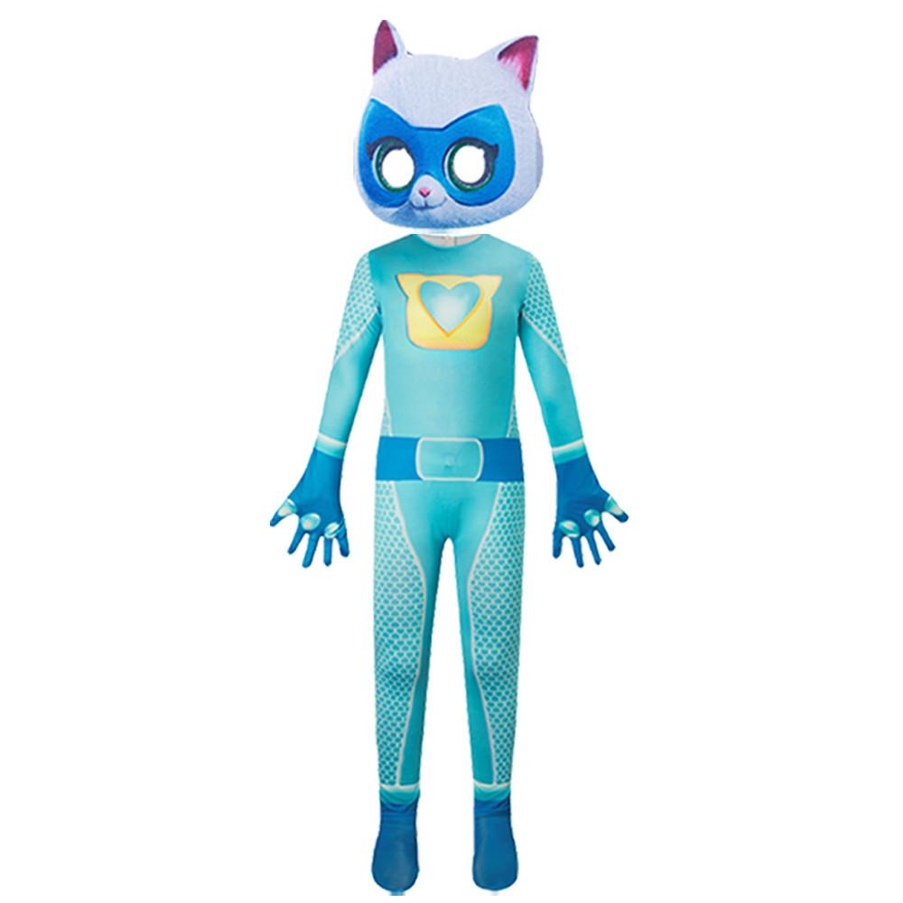 Косплей Костюмы Супер Котят Аниме Комбинезон Головной убор Набор Сценический