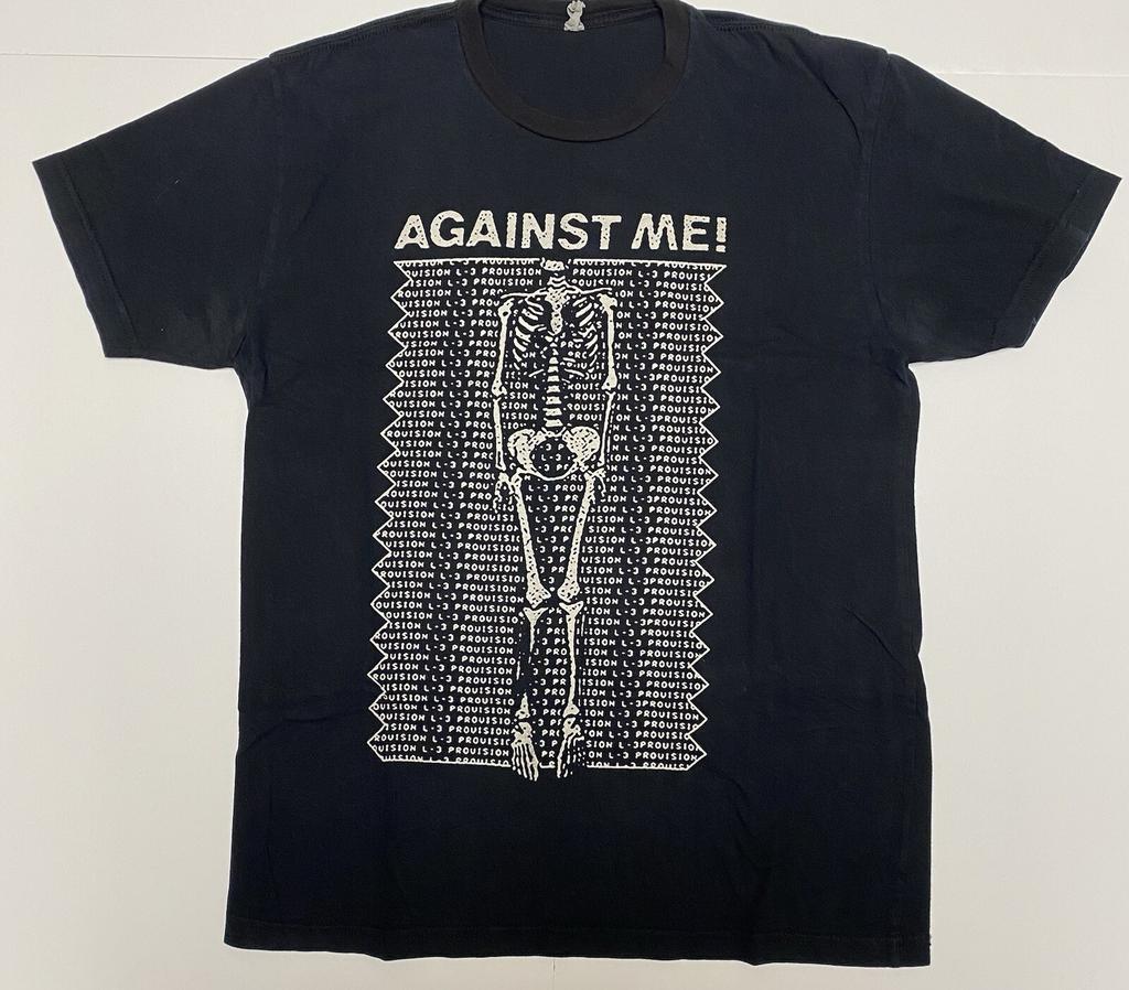 Vtg Against Me Band Black Skeleton T-shirt S to 5XL PA354
