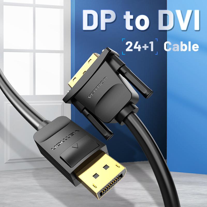 Vention Кабель DisplayPort-DVI Кабель DP-DVI-D 24+1 1080P DP-папа-DVI-папа-кабель для монитора проектора Кабель DP-DVI