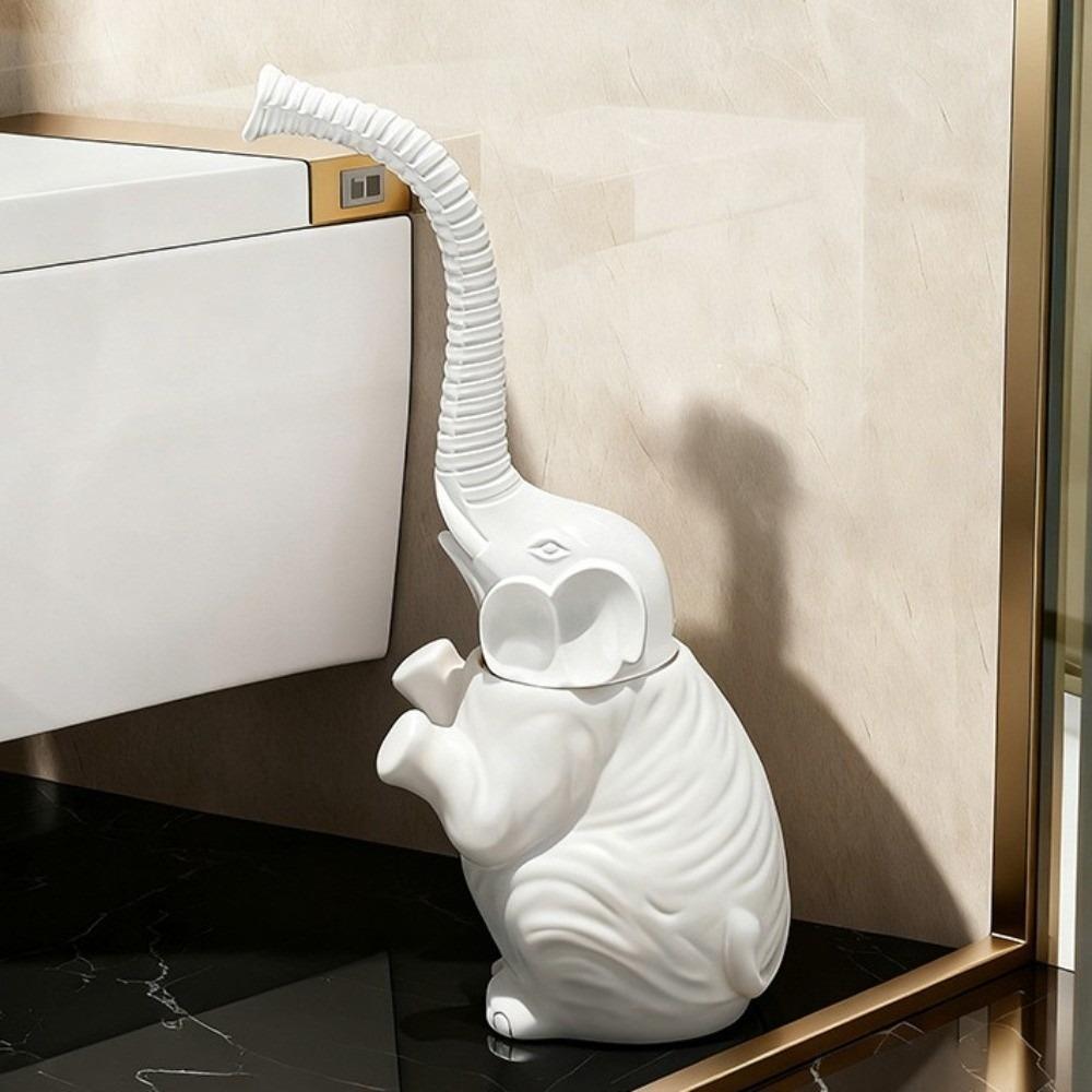 Long Handle Toilet Brush and Holder Space Saving Elephant Toilet Brush for Bathtub