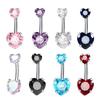 Heart Belly Button Rings Internal Thread Navel Rings Shiny Belly Piercing  Women