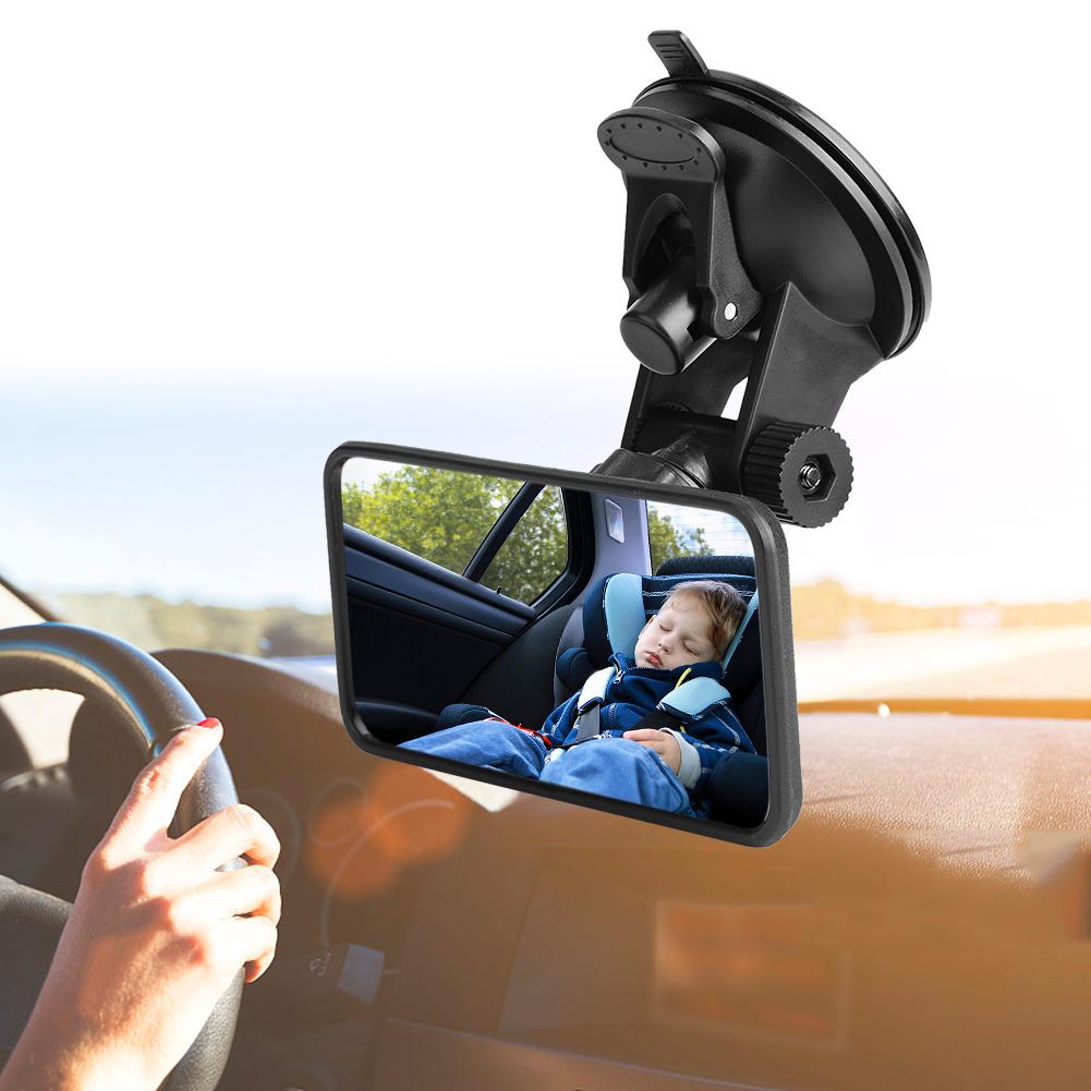 Зеркало заднего вида в автомобиль для детей с кнопкой-инжектором, большой присоской и фиксатором