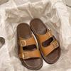 Плоские тапочки женские тапочки роскошные домашние тапочки с нескользящей пробковой подошвой женские пляжные шлепанцы для дома сандалии 2024
