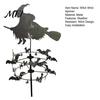 Whimsical Witch Silhouette Garden Wind Spinner, Halloween Yard Art Metal Outdoor Decorative Spinner Stake, Flying for Lawn Patio Pathway Fall