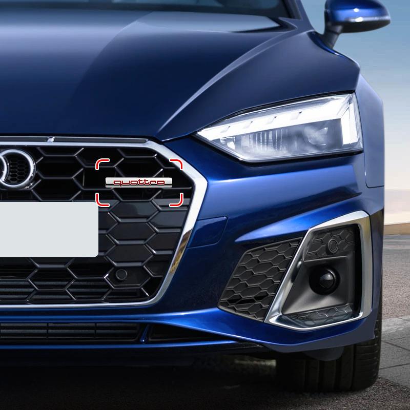 Значок на решетку радиатора автомобиля, наклейка для украшения кузова и багажника, эмблема QUATTRO для Audi Q2 3 Q5 Q7 Q8 A3 A4 A5 A6 A7 R8 B5 B6 TT