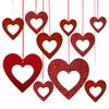 Set Of 40 Cutout Heart Shaped Charm Colorful Hanging Pendant for Christmas and Valentines Day Wedding Party Decoration