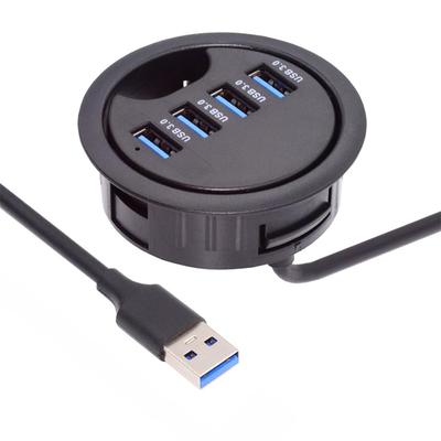 Cablecc 4-портовый USB-хаб USB-разветвитель 60 мм Настольный органайзер Док-станция Интерфейс для настольного ПК Стол 3.0