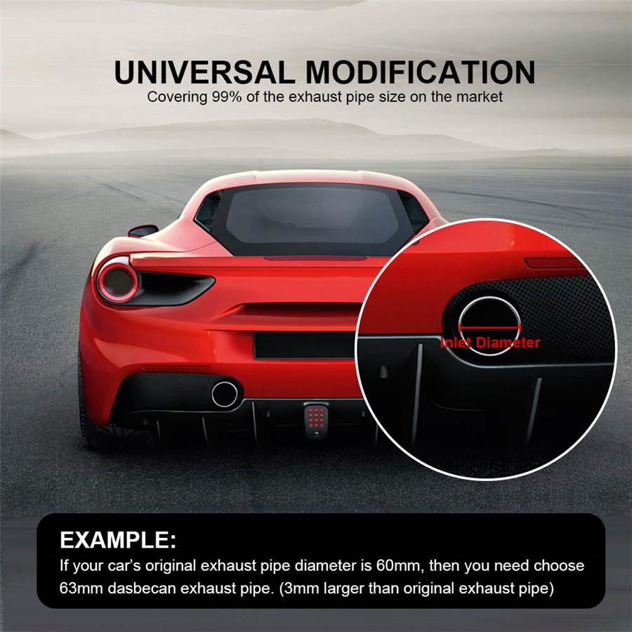 63mm Inlet 89mm Out Glossy Carbon Fiber Car Exhaust Pipe Tail Muffler Tip Cover