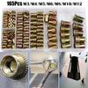 165 шт. M3 M4 M5 M6 M8 M10 M12 с резьбой, металлические заклепки, гайки, набор аксессуаров