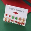 6-Piece Christmas Earrings Set: Creative Bow, Elk, and Christmas Tree Designs
