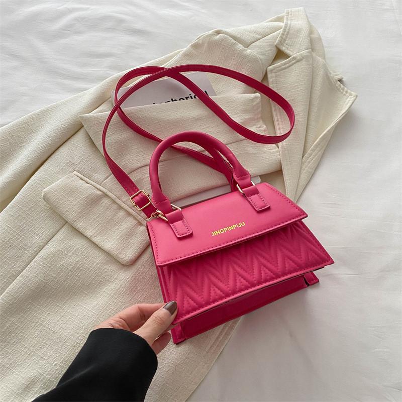 Stylish 2024 Spring Korean Vintage Casual Handbag In Black Khaki Orange Green And Pink Colors