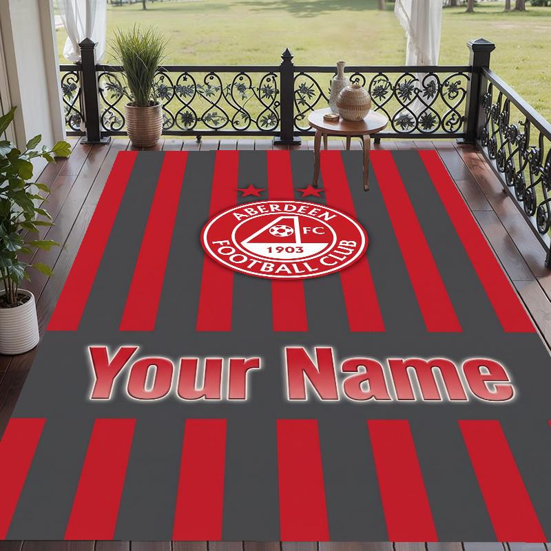 Custom Name Aberdeen Crystal Velvet Floor Rug Personalized Text Soft Carpet Home Decor