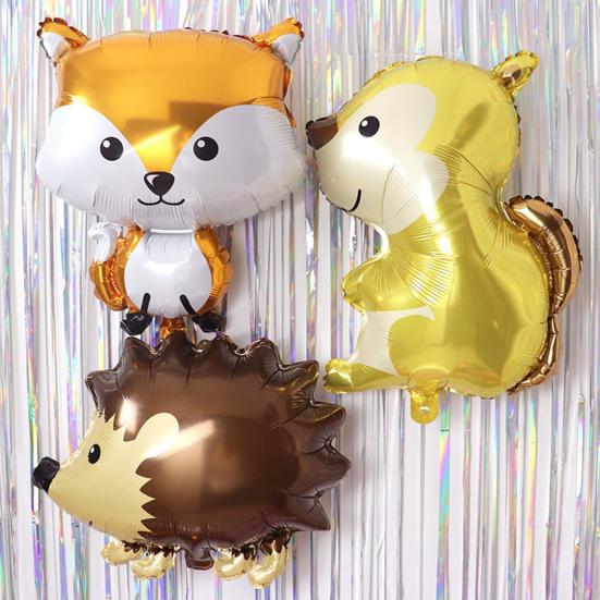 Воздушный шар из алюминиевой пленки, праздничный, без утечек, декоративный забавный воздушный шар в виде джунглей, кролика, енота, лисы, для вечеринки