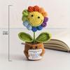 1PC [Fully Crocheted Sunflower Simulation Flower Pot] Hand Crocheted Flower Pot + Rainbow Smiley Sunflower Simulation Crocheted Flower