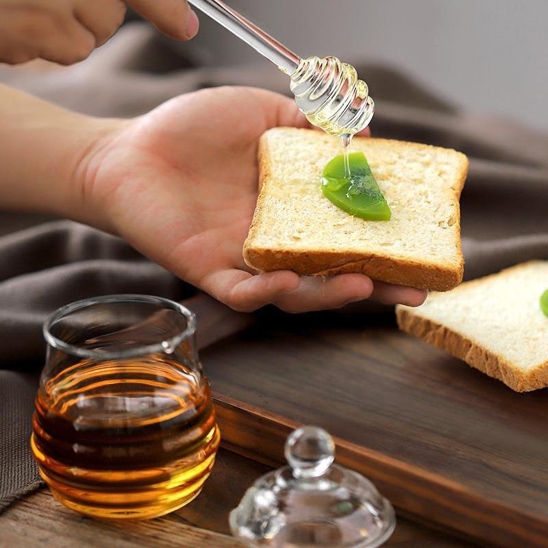 1 комплект стеклянный сотовый бак контейнер для хранения меда с ковшом и крышкой бутылка меда для дома свадьба вечеринка кухонные принадлежности