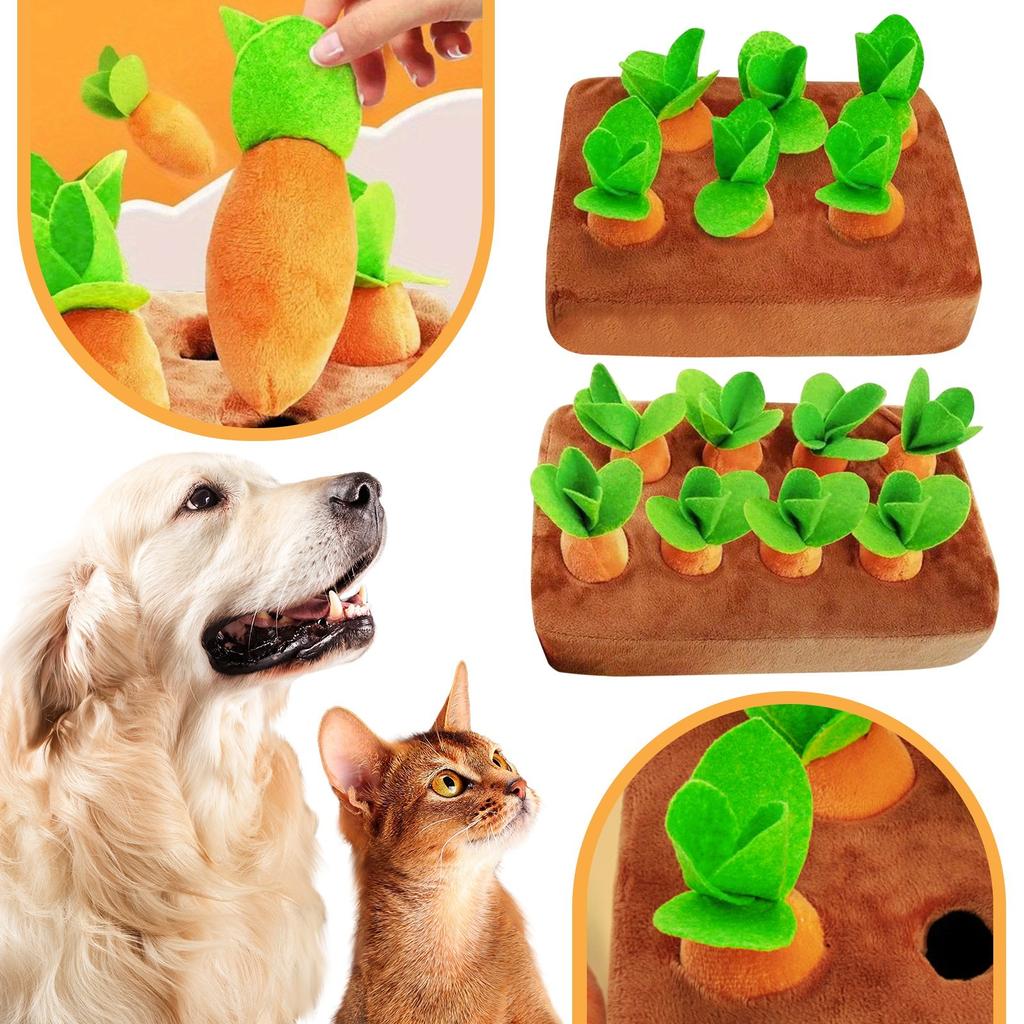 Плюшевые игрушки для жевания домашних животных, интерактивная игрушка-головоломка для тренировки IQ собаки, развивающие игрушки для домашних животных, игрушки для вытягивания моркови