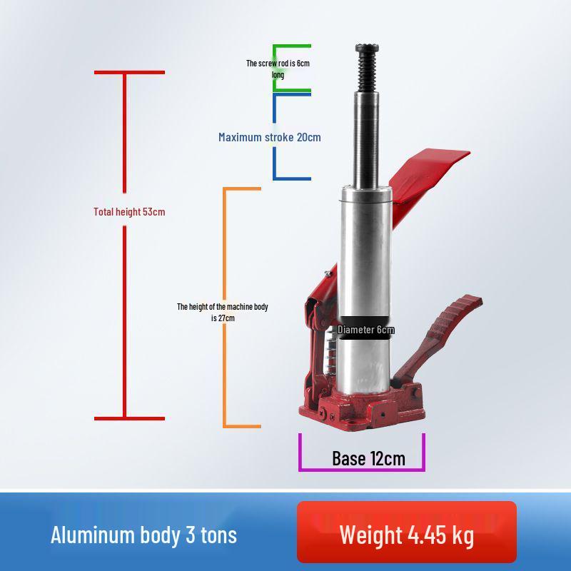3-тонный гидравлический домкрат с ножным приводом для легковых автомобилей и внедорожников, вертикальный тип, с алмазным буровым стендом.