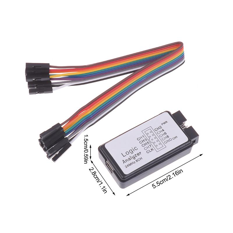 1 Set USB Logic Analyzer 24MHz 8 Channel Input Memory 24M/Seconds Logic Analyzer Debugger For ARM FPGA Logic Analyzer Logic