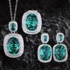 Fashion Light Luxury Imitation Emerald Color Treasure Set Suitable For Women's Daily Party Fashion Jewelry