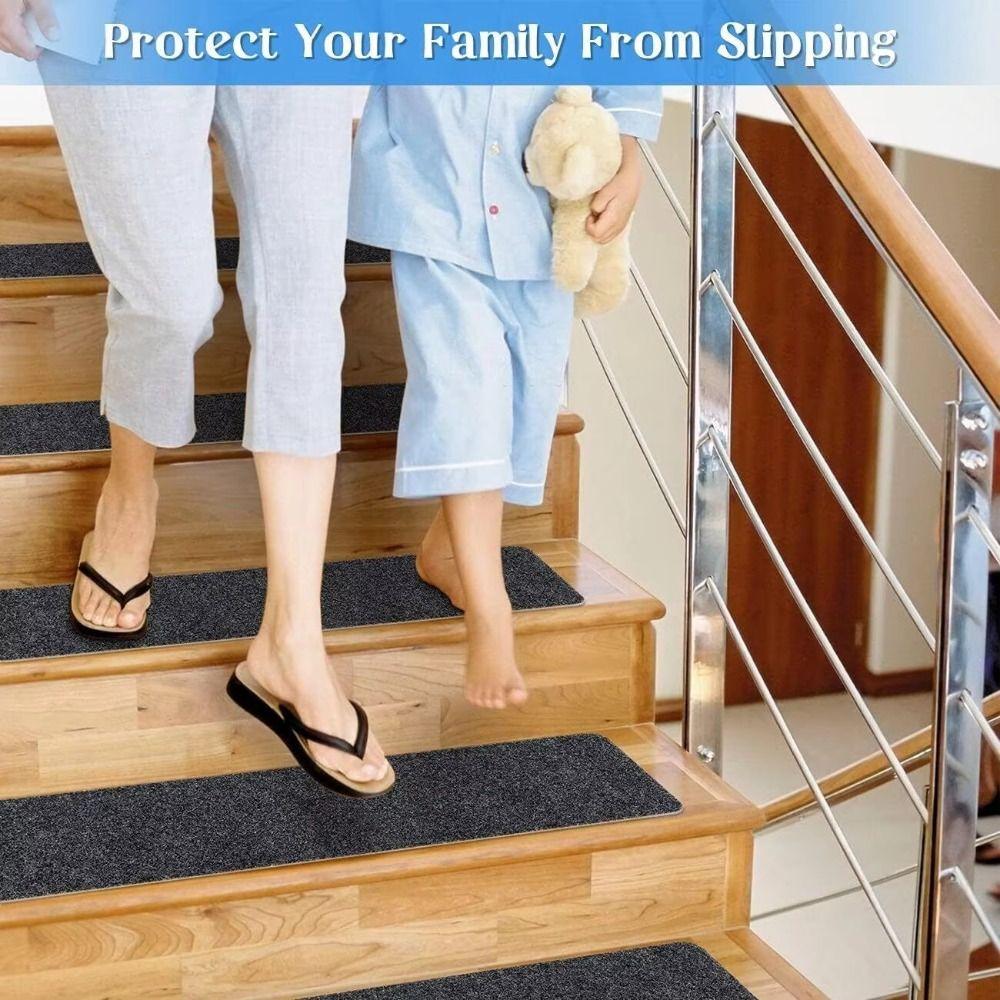 Новый коврик для лестницы 76X20см Самоклеящийся Безопасный Коврик-накладка на ступеньки Мягкая полоса Нескользящая Защитная накладка Подушечки Домашний декор
