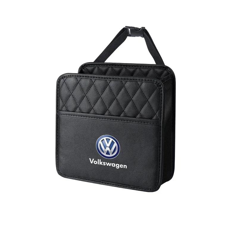 For VOLKSWAGEN VW New Jetta VW For Volkswagen New Car Backseat Luxury Leather Storage Bags Hanging Organizer Box Car Accessorie