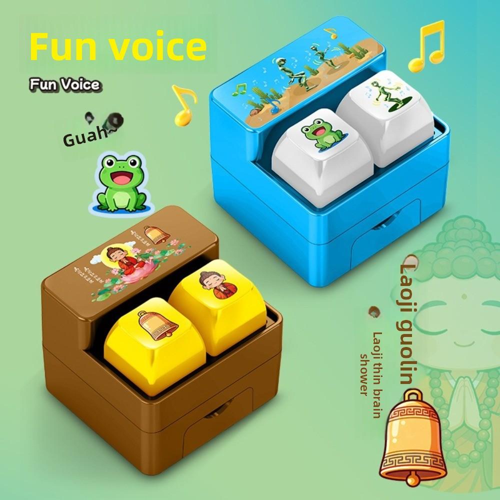 Fingertip Button Keyboard Games Keychain with LED Light Cartoon Voice-Activated Keychain Plastic Portable Interactive Keychain