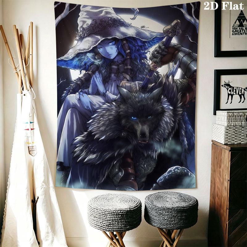 Ranni Spell Wall Hanging Printed Fabric Blanket Decorative Tapestries for Bedroom Living Room Home Decor