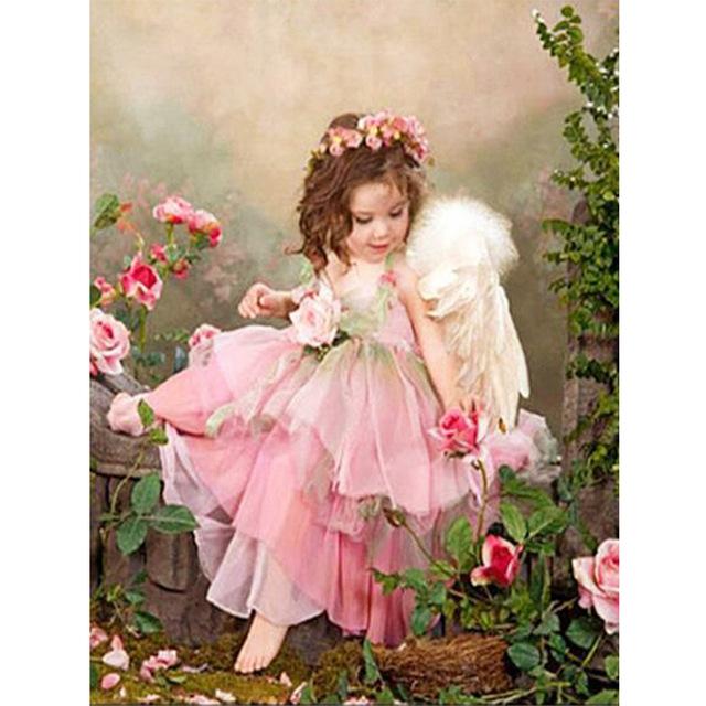 Квадратный/круглый алмаз 5D Diy алмазная живопись красивая девушка ангел Алмазная вышивка крестиком горный хрусталь мозаичное украшение