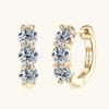 Luxury Moissanite Korean Retro Sterling Silver Ear Hoop Clip Earrings