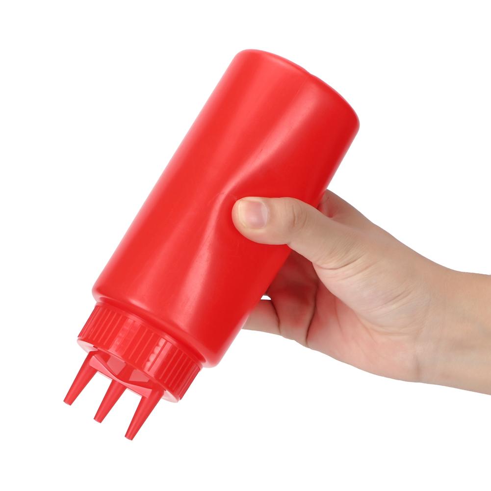 3 шт. Бутылка для приправ с 3 отверстиями и крышкой для салатных заправок, соусов, кетчупов