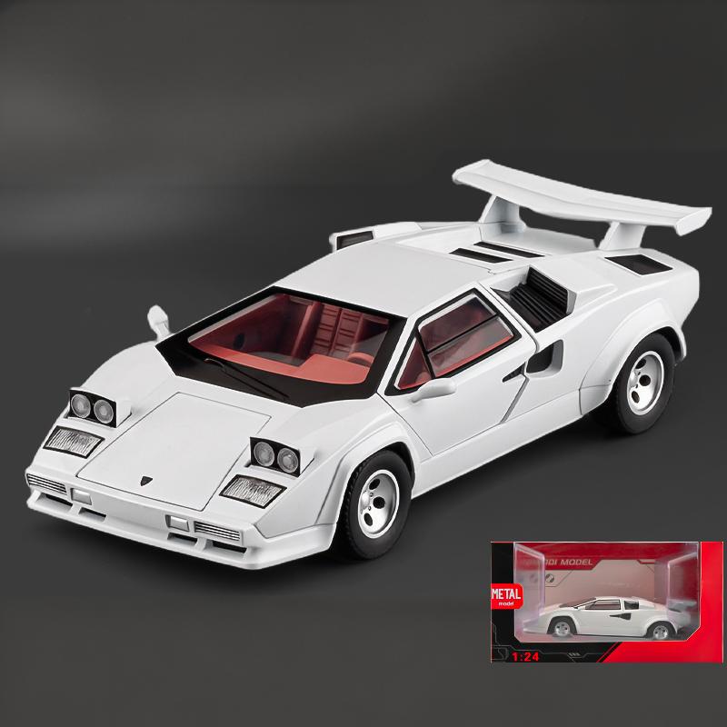 1:24 Lamborghini Countach LP500S Sideswipe Supercar Toy Car Model Sound And Light Children's Toy Collectibles Birthday Gift Toy