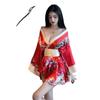 Kimono Mini Dress Oiran Cosplay Sexy Floral Pattern Cherry Blossom Japanese Clothes Yukata Short Mini Adult Hairpin Included 4 Piece Set [Tokyo