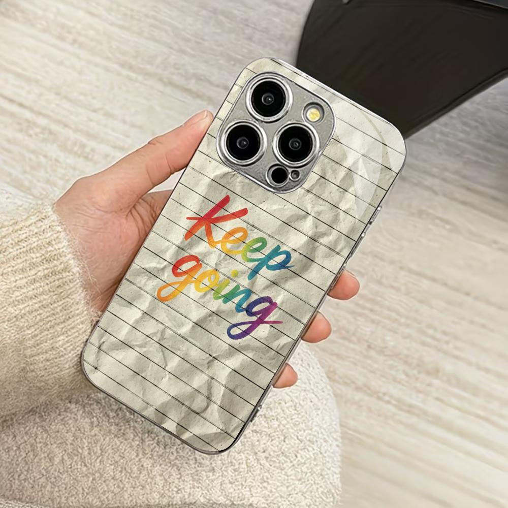 Красочный мотивирующий бумажный чехол для телефона funda iphone для iPhone 17 pro max чехол стекло для iPhone 17 16 15 14 13 pm Pro Plus
