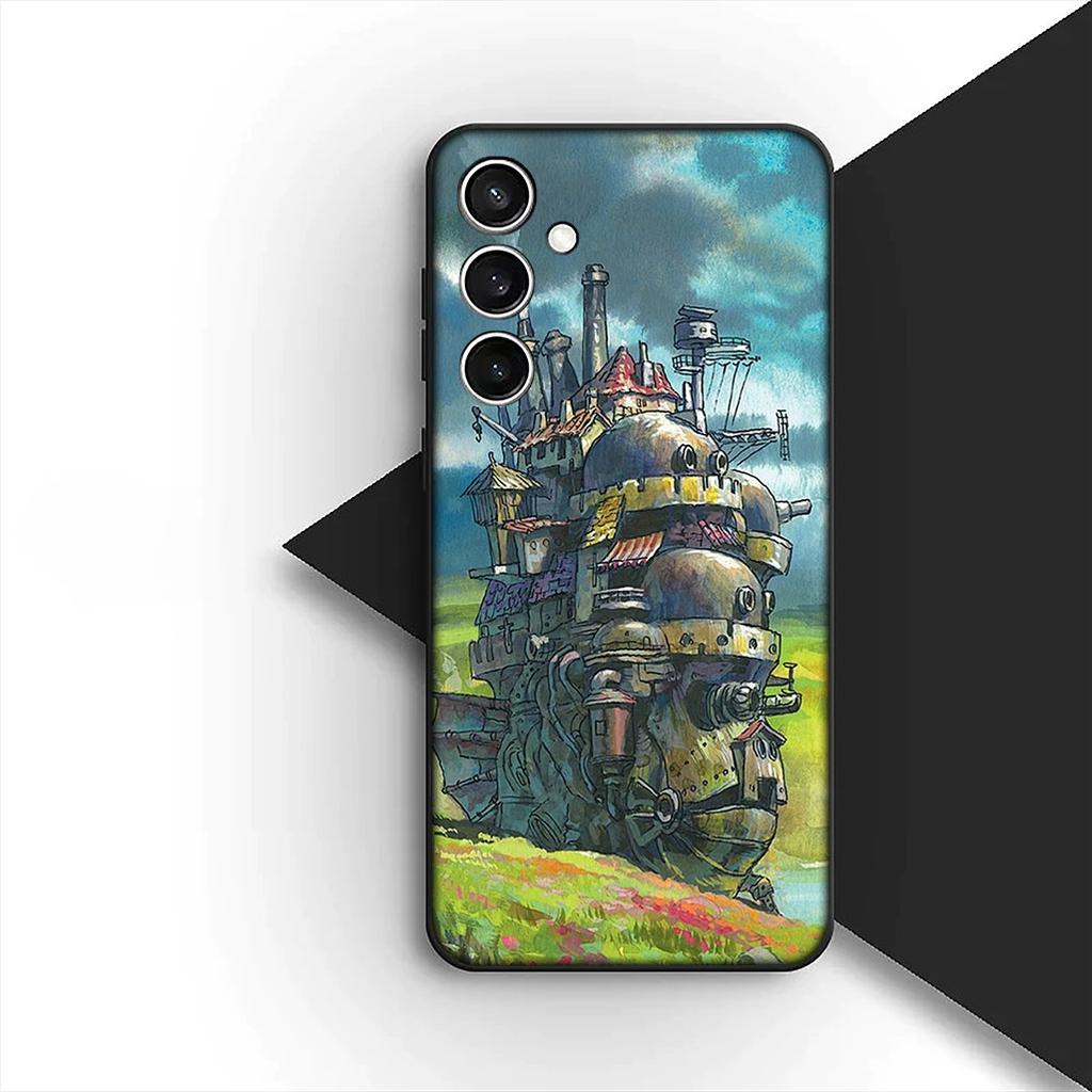 Для Samsung Galaxy S20 S22 S21 FE Ultra Plus A07 A17 A15 A16 A25 A57 A37 Чехол для телефона Howls Аниме Движущийся Мультяшный Замок