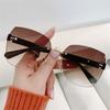 Ladies Eyeglasses Vintage Women Shades Frameless Sun Glasses Rimless Sunglasses Gradient Sunglasses