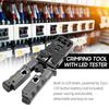 Ratcheting Crimping Tool with LED Tester 4 in 1 Multifunction Wire Crimpers Stripper Cutter Tester, 8P 6P 4P Network