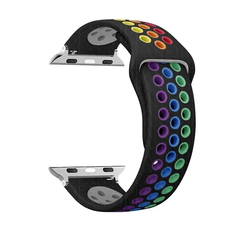 Спортивный ремешок-петля Для ремешка для Apple Watch Ultra 2 49 мм 44 мм 40 мм 41 мм 45 мм 42 мм 38 мм Силиконовый браслет для iwatch серии 9-8-7 6 5 4 SE