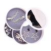Portable Jewelry Box Travel Jewel Case 4 Layer Rotating Earring Storage Organizer with Mirror White