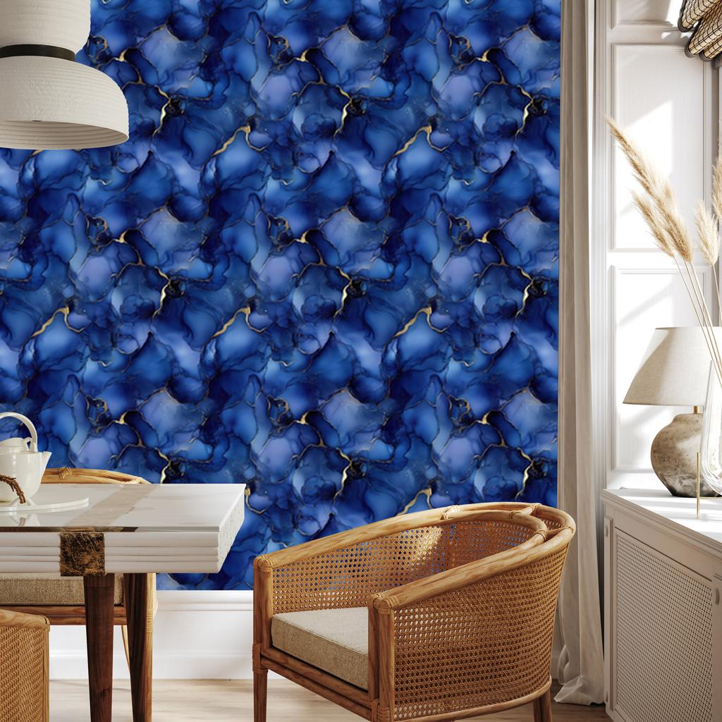 Wallpaper Ink blue, navy blue, graphite and black 50x1000