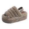 Fashion Versatile Fluffy Slippers for Women's Outward Wear 2025 Autumn and Winter New Indoor Home Cotton Mops
