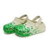 Crocs Crush Clog 811 Производство Место для кемпинга Специальная обувная коробка Брызги чернил Ощущение какашки Дырявая обувь Унисекс Кость белый Зеленый
