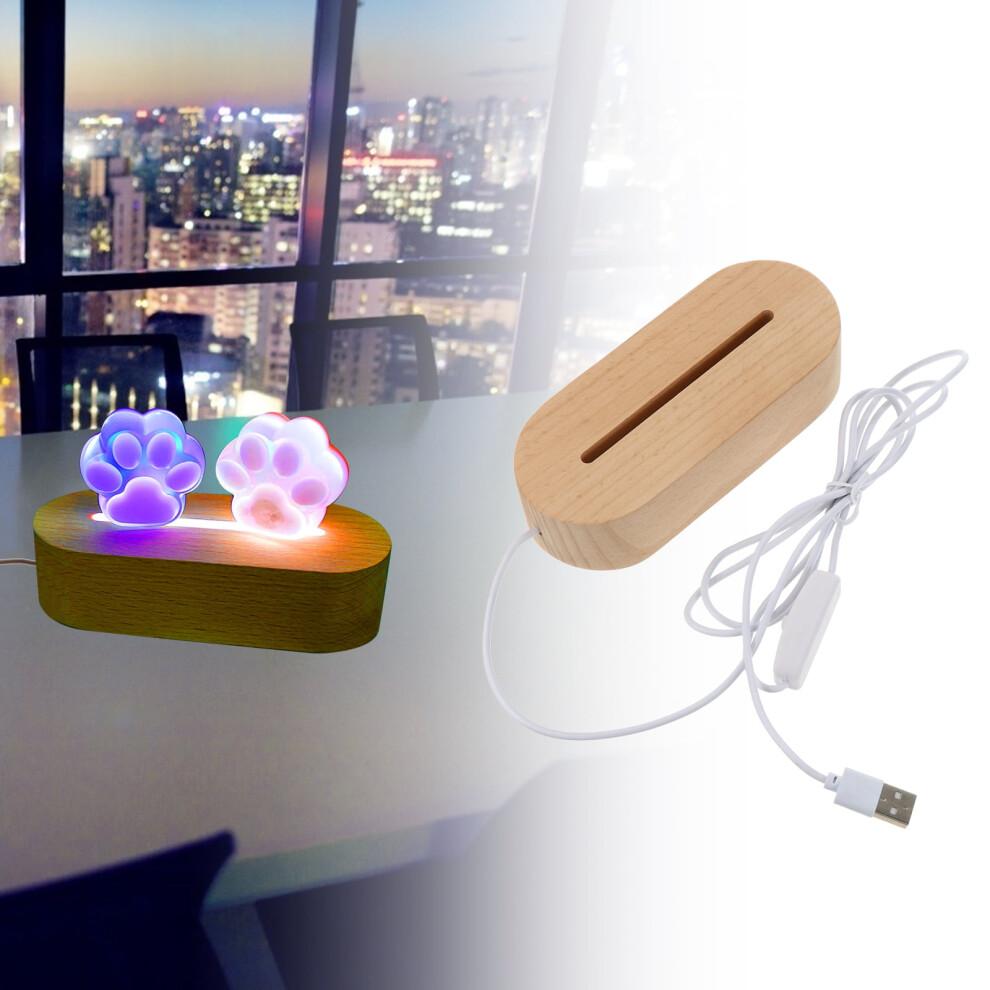 3pcs Creative Night Light Base Wooden LED Light Base Crystal Ball Display Base Stand