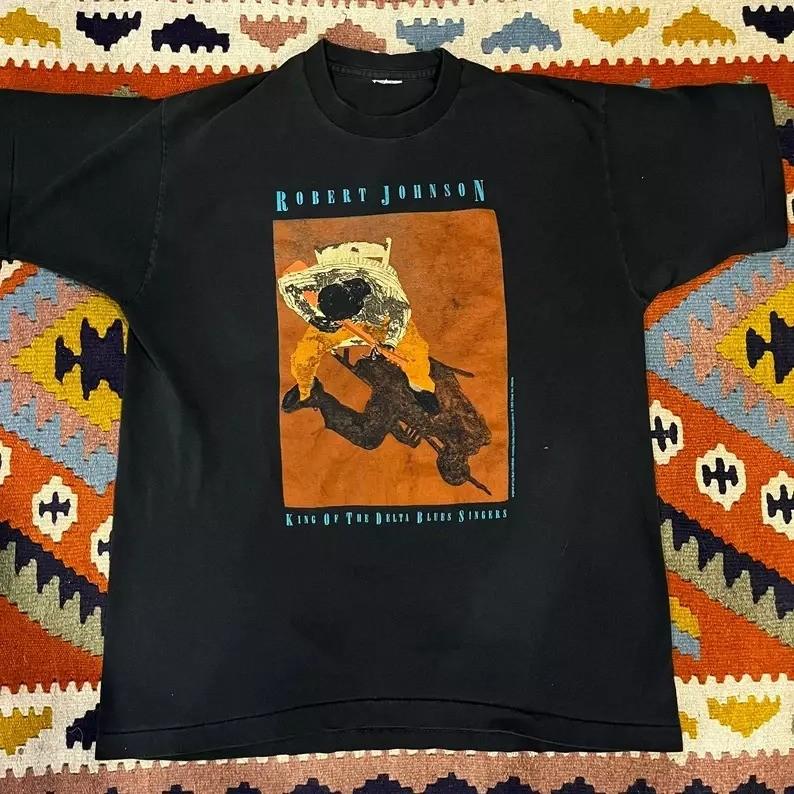 Футболка Robert Johnson delta blues Хлопок Унисекс Футболка Все размеры S-4XL ZL195 Унисекс Футболка