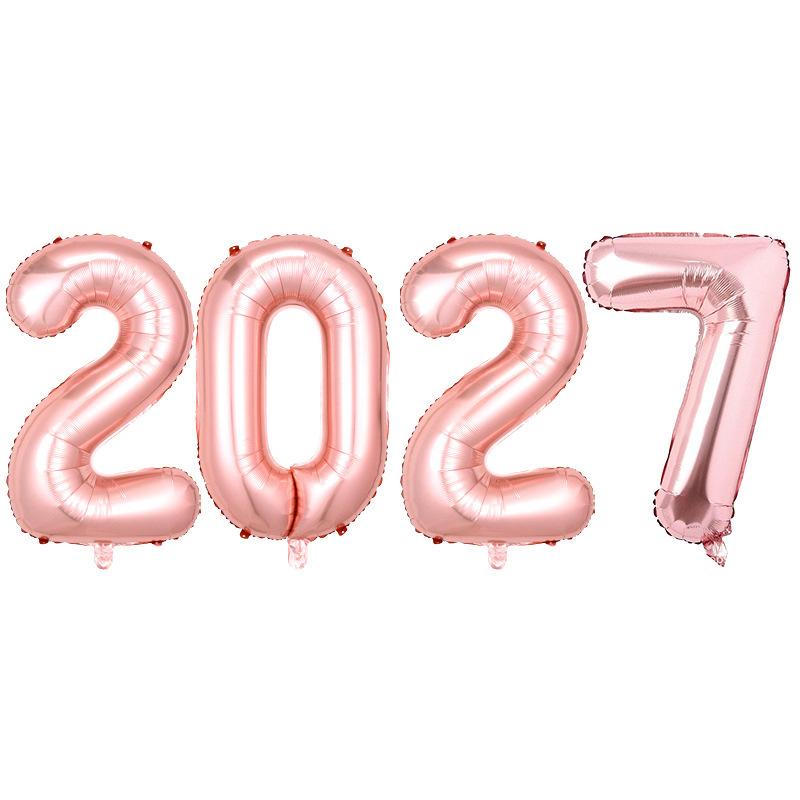 Фольгированные шары с цифрами 2027, 16/32 дюйма, разноцветные, плавающие, декор для Нового года, Рождества, выпускного вечера