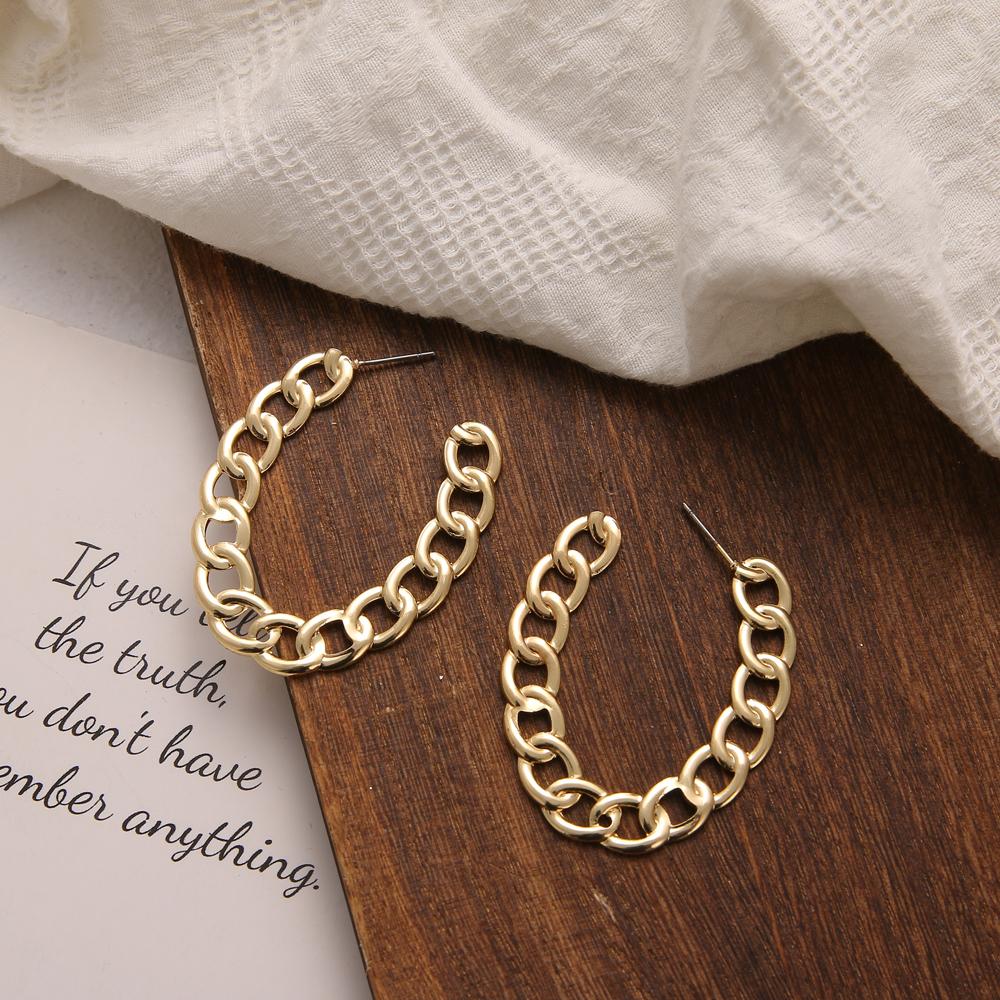 Простые креативные ретро преувеличенные полые круглые серьги-цепочки, женские индивидуальные геометрические серьги для девочек
