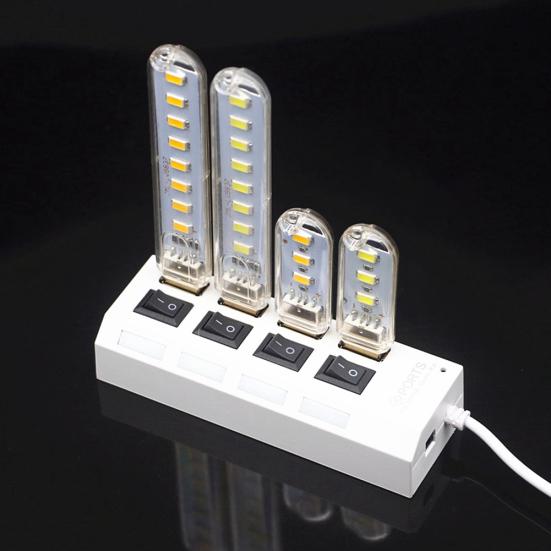 Мини-питьевой USB 5 В 3 постоянного тока шкаф 8 светодиодов шкаф ночник настольная лампа для чтения
